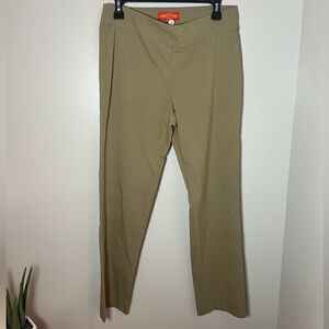 Krazy Larry Pull On Straight Leg High Rise Ankle Pants Olive Green Size 12